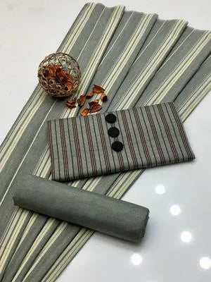 Women's unstitched printed suit set in vibrant summer colors by UrbanBaazar, featuring three coordinating pieces.