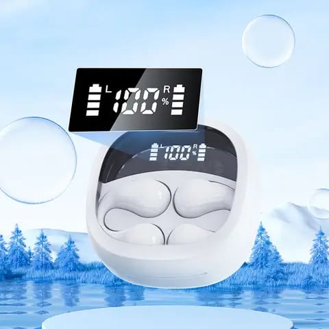 UrbanBaazar clip-on earbuds with sleek design and adjustable clips, perfect for secure and comfortable listening.