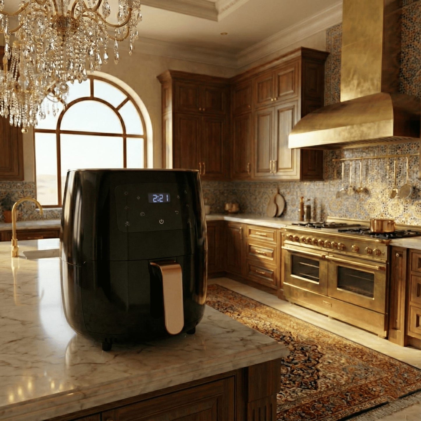 UrbanBaazar 6L multi-functional air fryer pot with digital controls and non-stick surface, suitable for healthy cooking at home.