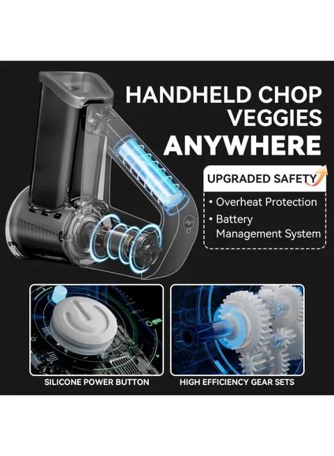 UrbanBaazar multi-functional electric handheld food chopper with stainless steel blades and ergonomic design, ready for kitchen use.