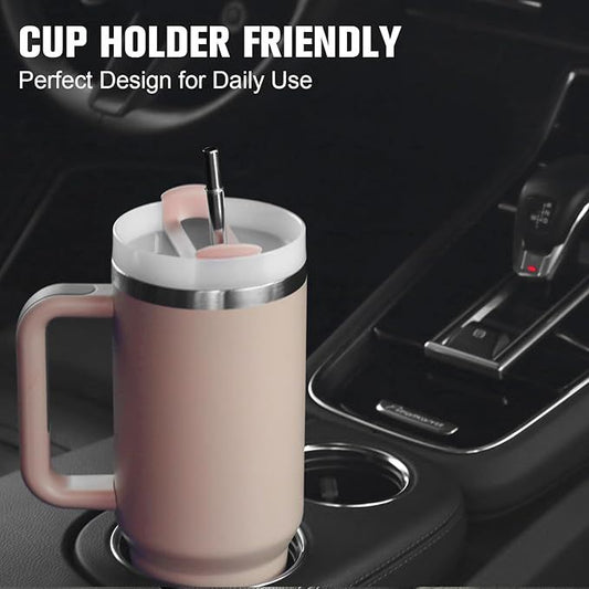 40oz Tumbler with Handle Insulated Stainless Steel - UrbanBaazar