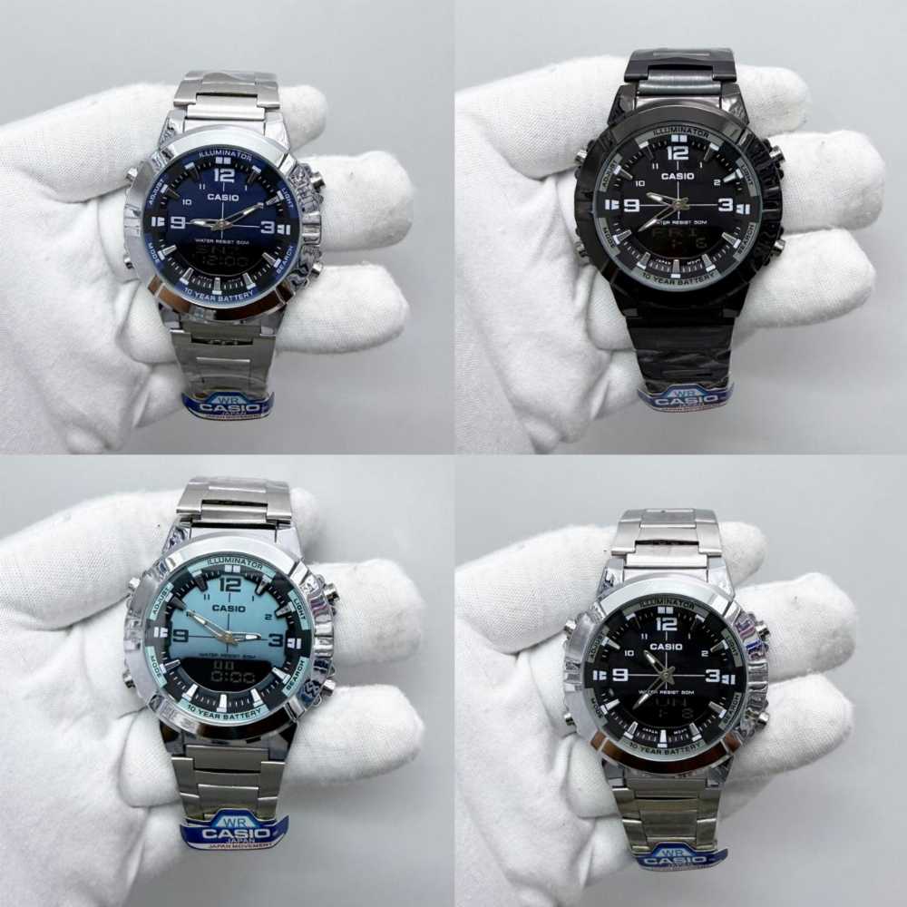 CASIO ANALOGUE DIGITAL MENS STAINLESS STEEL - UrbanBaazar