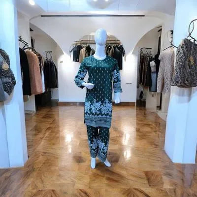 Eid Collection 2 Pcs Women's Stitched Cotton Lawn Printed Suit - UrbanBaazar