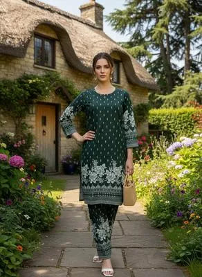 Eid Collection 2 Pcs Women's Stitched Cotton Lawn Printed Suit - UrbanBaazar