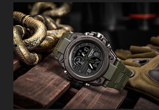 Outdoor Sports Dual-Display Movement-Powered Electronic Watch - UrbanBaazar