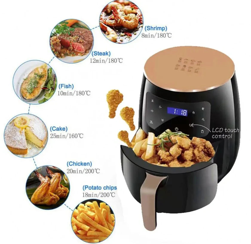 UrbanBaazar 6L multi-functional air fryer pot with digital controls and non-stick interior, perfect for versatile cooking.