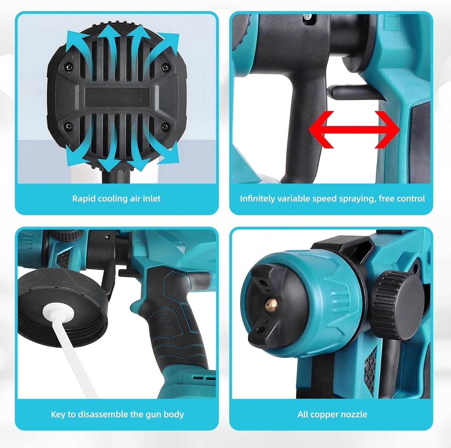 UrbanBaazar battery-powered paint sprayer system with nozzle and control trigger for efficient indoor and outdoor painting projects.
