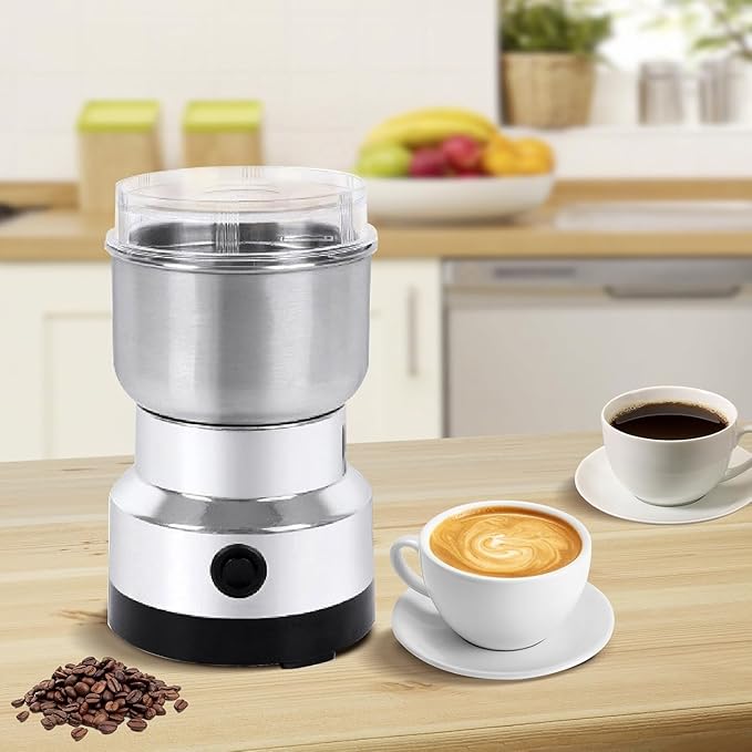 UrbanBaazar stainless steel electric grinder with sleek design and stainless steel body, ready for grinding tasks.