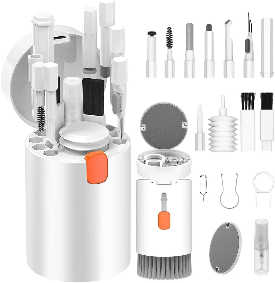 UrbanBaazar 20-in-1 electronic cleaning brush kit with various brushes and tools for device maintenance and cleaning.