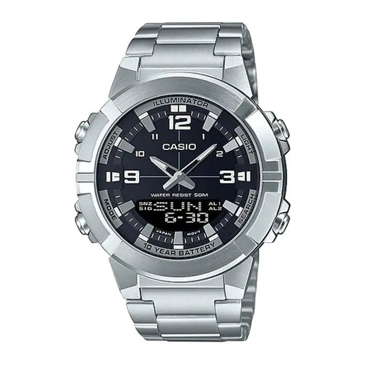 CASIO ANALOGUE DIGITAL MENS STAINLESS STEEL - UrbanBaazar