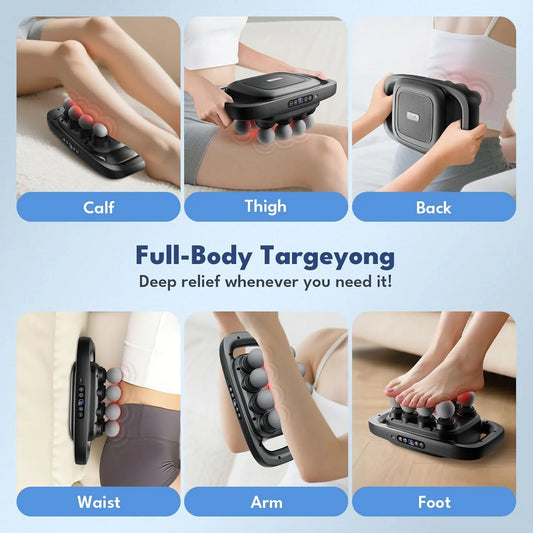 UrbanBaazar 8 head massage gun for back, shoulders, legs, and muscle pain relief with multiple massage heads.
