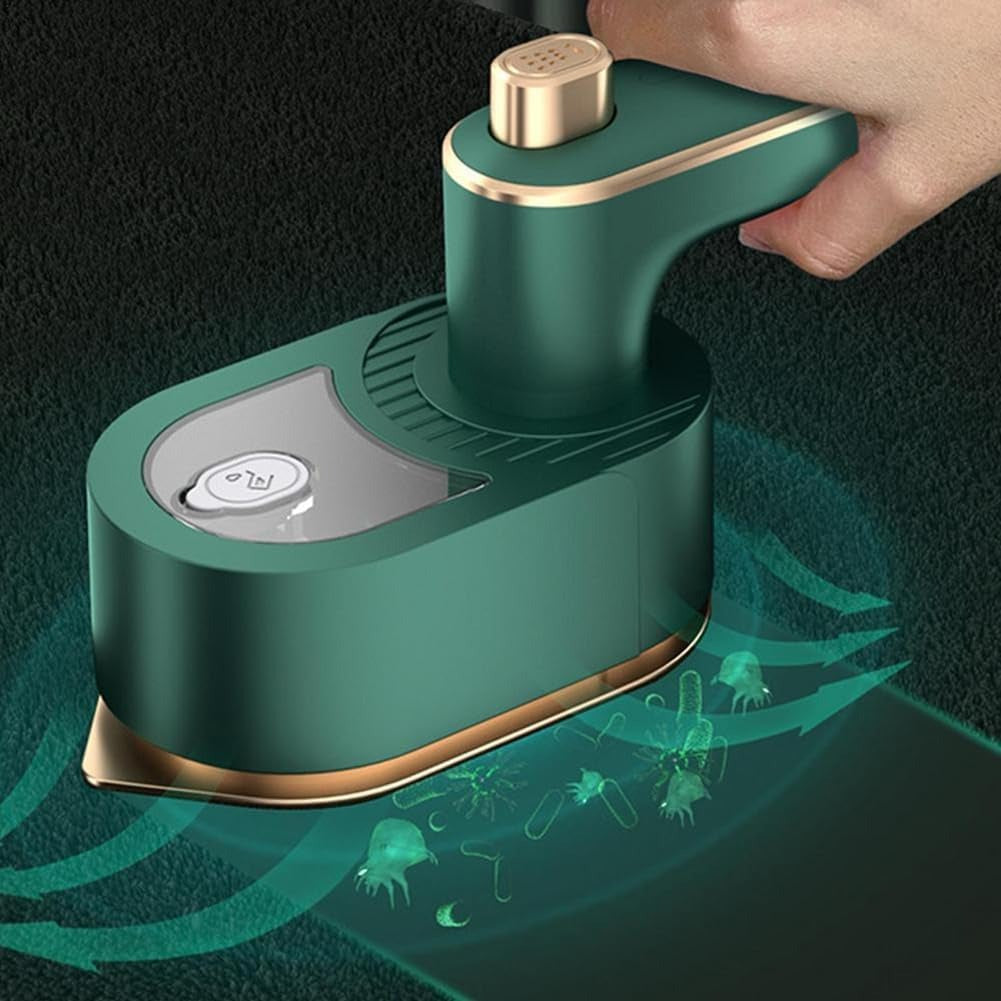 UrbanBaazar 3-in-1 mini steam iron with a compact design, featuring a handle, steam vents, and a power cord for versatile garment pressing