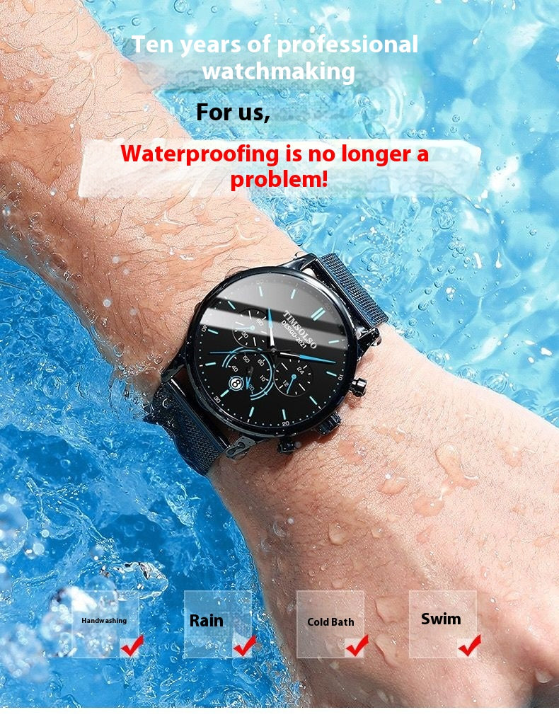 All-matching Simple And High-end Elegant Cool Ultra-thin Calendar Quartz Watch - UrbanBaazar