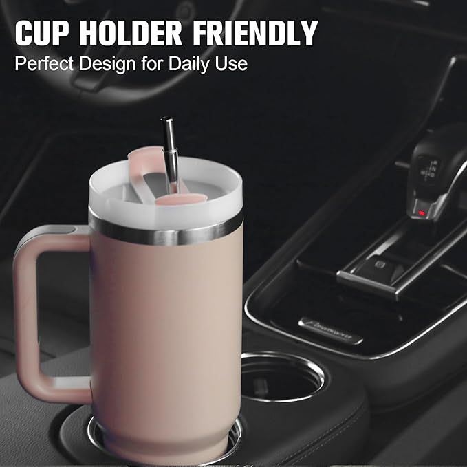 40oz Tumbler with Handle Insulated Stainless Steel - UrbanBaazar