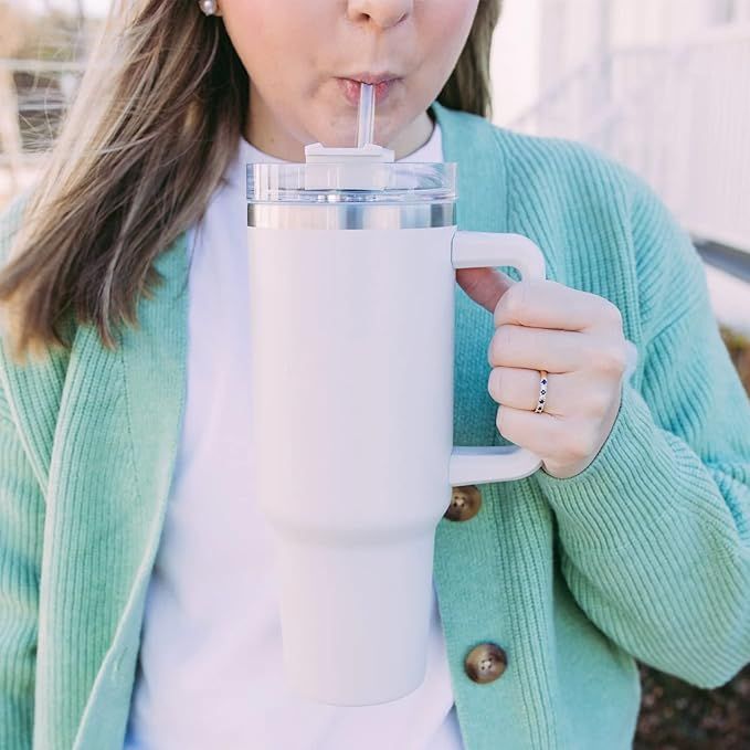 40oz Tumbler with Handle Insulated Stainless Steel - UrbanBaazar