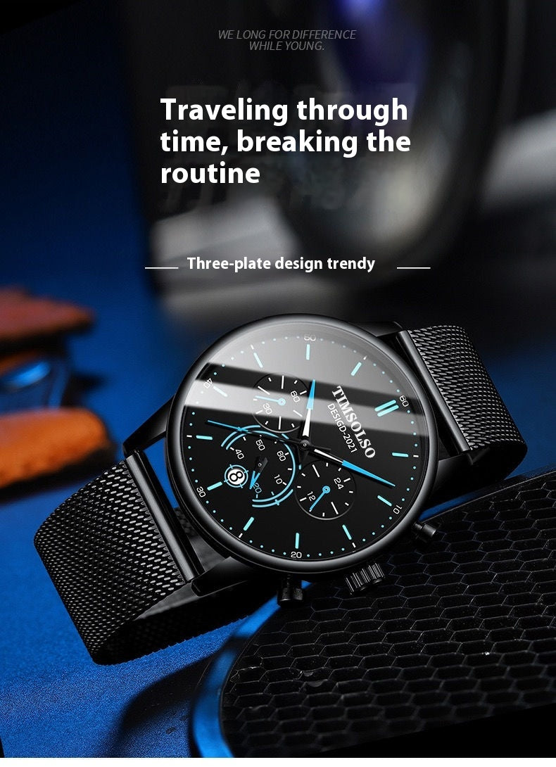 All-matching Simple And High-end Elegant Cool Ultra-thin Calendar Quartz Watch - UrbanBaazar