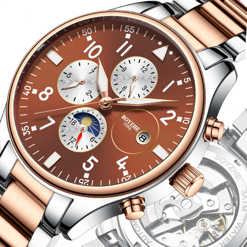 Automatic Mechanical Watch Steel Belt - UrbanBaazar