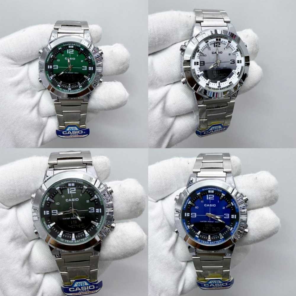 CASIO ANALOGUE DIGITAL MENS STAINLESS STEEL - UrbanBaazar