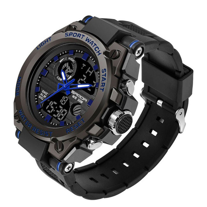 Outdoor Sports Dual-Display Movement-Powered Electronic Watch - UrbanBaazar